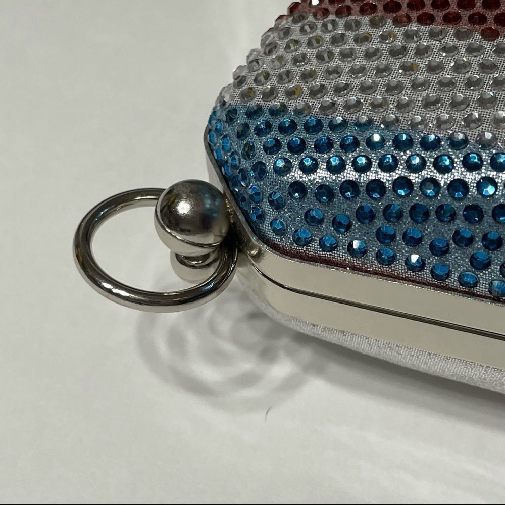 Alessia Rhinestone America Star and Stripes Crystal Red Silver Blue Crossbody - Picture 4 of 13